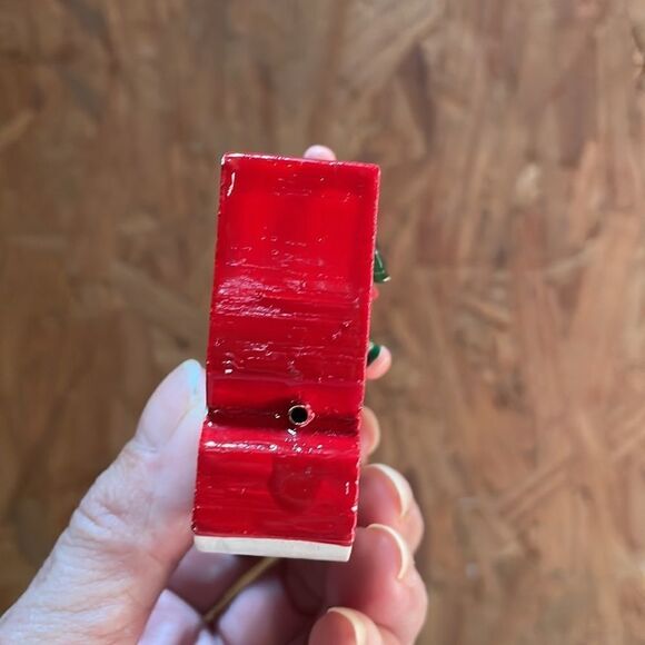 Vtg painted wooden elf on a Christmas boot candle holder - Picture 7 of 7